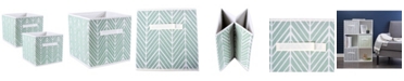 Design Imports Non-woven Polyester Cube Herringbone Square Set of 2